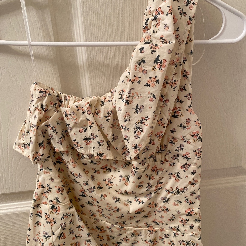 One shoulder floral dress